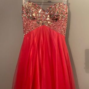 Bright Pink Prom Dress with Jewels
